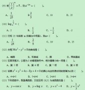 2019年成人高考高起点数学模拟试题及答案二