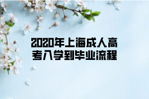 2020年上海成人高考入学到毕业流程