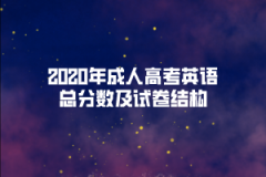 2020年成人高考英语总分数及试卷结构