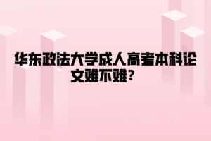 华东政法大学成人高考本科论文难不难？