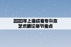 2020年上海成考专升本艺术概论章节考点