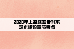 2020年上海成考专升本艺术概论章节考点:艺术概论