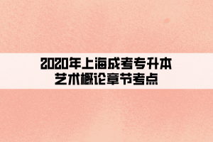 2020年上海成考专升本艺术概论章节考点