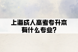 上海成人高考专升本有什么专业?