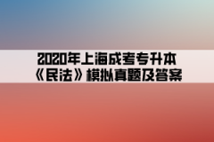 2020年上海成考专升本《民法》模拟真题及答案(5)