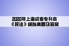 2020年上海成考专升本《民法》模拟真题及答案(3)