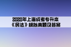2020年上海成考专升本《民法》模拟真题及答案(2)