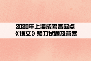 2020年上海成考高起点《语文》预习试题及答案