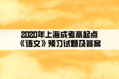 2020年上海成考高起点《语文》预习试题及答案（4）