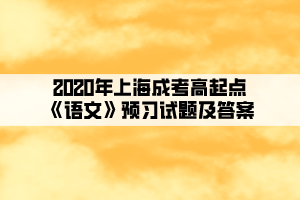 2020年上海成考高起点《语文》预习试题及答案