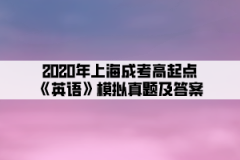 2020年上海成考高起点《英语》模拟真题及答案(1)