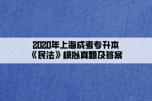 2020年上海成考专升本《民法》模拟真题及答案