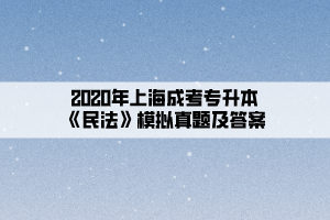 2020年上海成考专升本《民法》模拟真题及答案