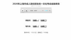 上海成人高考成绩查询入口已开通