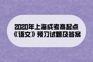 2020年上海成考高起点《语文》预习试题及答案