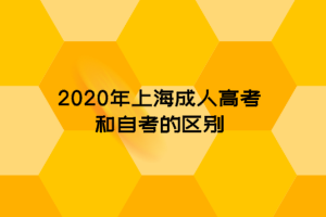 2020年上海成人高考和自考的区别