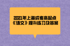 2021年上海成考高起点《语文》提升练习及答案(7)