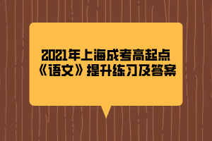 2021年上海成考高起点《语文》提升练习及答案
