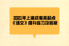 2021年上海成考高起点《语文》提升练习及答案(3)