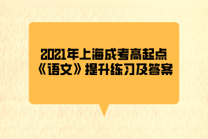 2021年上海成考高起点《语文》提升练习及答案