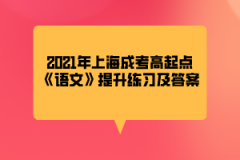 2021年上海成考高起点《语文》提升练习及答案(1)