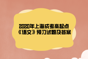 2020年上海成考高起点《语文》预习试题及答案