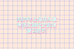 2020年上海成人高考语文现代文阅读复习技巧