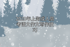 2020年上海成人高考语文作文写作技巧