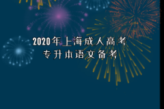 2020年上海成人高考专升本语文备考