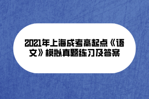 2021年上海成考高起点《语文》模拟真题练习及答案(3)