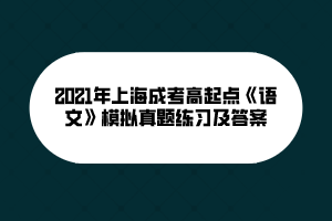 2021年上海成考高起点《语文》模拟真题练习及答案(6)