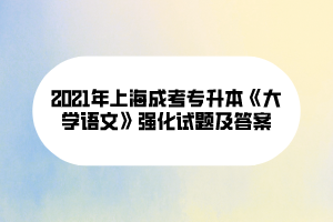 2021年上海成考专升本《大学语文》强化试题及答案