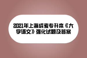 2021年上海成考专升本《大学语文》强化试题及答案