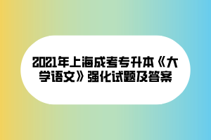 2021年上海成考专升本《大学语文》强化试题及答案