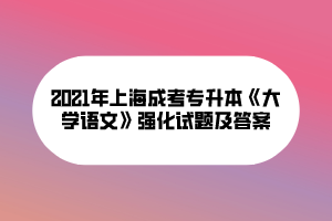 2021年上海成考专升本《大学语文》强化试题及答案