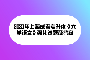 2021年上海成考专升本《大学语文》强化试题及答案