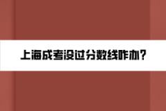 上海成考没过分数线咋办?
