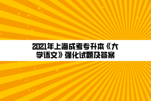 2021年上海成考专升本《大学语文》强化试题及答案