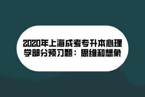 2020年上海成考专升本心理学部分预习题：思维和想象