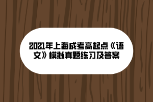 2021年上海成考高起点《语文》模拟真题练习及答案