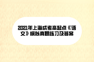 2021年上海成考高起点《语文》模拟真题练习及答案