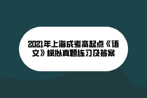 2021年上海成考高起点《语文》模拟真题练习及答案