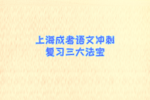 上海成考语文冲刺复习三大法宝