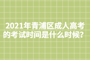 2021年青浦区成人高考的考试时间是什么时候？