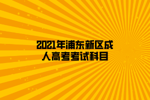 2021年浦东新区成人高考考试科目