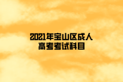 2021年宝山区成人高考考试科目