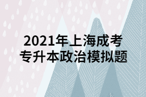 2021年上海成考专升本政治模拟题