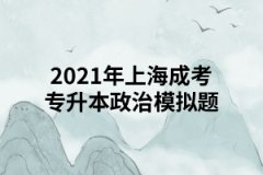 2021年上海成考专升本政治模拟题九