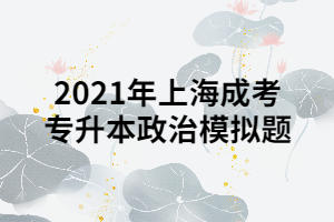 2021年上海成考专升本政治模拟题