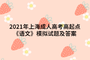 2021年上海成人高考高起点《语文》模拟试题及答案